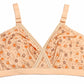 Printed Bra Brief Blouse Brazier Brassie - Comfortable Daily Innerwear Set (Size 32) Pack Of 4 Women Ladies Girls Classy Multi Colour Jersey