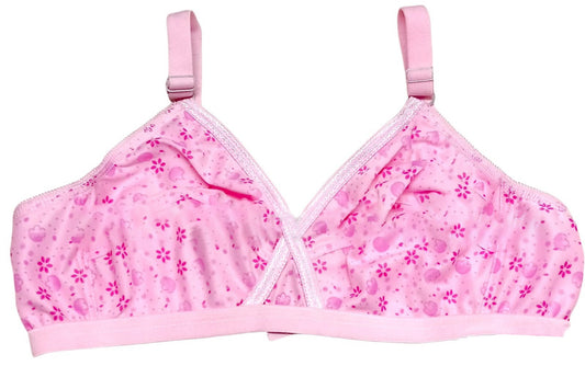 Printed Bra Brief Blouse Brazier Brassie - Comfortable Daily Innerwear Set (Size 32) Pack Of 4 Women Ladies Girls Classy Multi Colour Jersey
