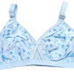 Printed Bra Brief Blouse Brazier Brassie - Comfortable Daily Innerwear Set (Size 32) Pack Of 4 Women Ladies Girls Classy Multi Colour Jersey