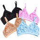 Printed Bra Brief Blouse Brazier Brassie - Comfortable Daily Innerwear Set (Size 32) Pack Of 4 Women Ladies Girls Classy Multi Colour Jersey